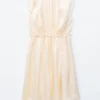 Gathered Silk Mini Dress