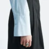 Gathered Stand-Collar Blouse