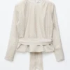 Gathered Tie-Belt Blouse