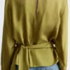 Gathered Tie-Belt Blouse