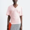 Gathered V-Neck T-Shirt