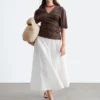 Gathered V-Neck T-Shirt