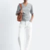 Gathered V-Neck T-Shirt