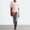 Gathered V-Neck T-Shirt