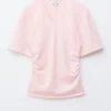 Gathered V-Neck T-Shirt