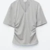 Gathered V-Neck T-Shirt
