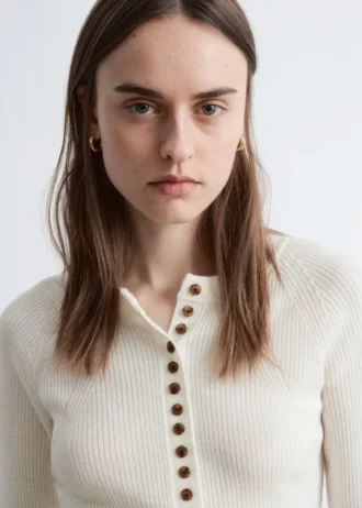 Half-Placket Merino Wool Top