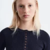 Half-Placket Merino Wool Top