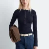 Half-Placket Merino Wool Top