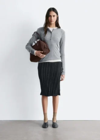 Half-Placket Wool Top