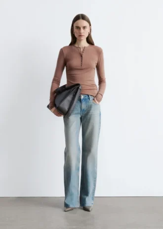 Half-Placket Wool Top