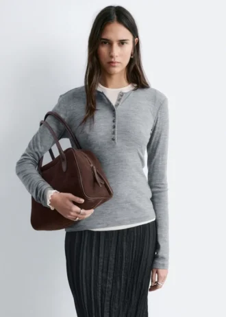Half-Placket Wool Top