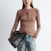 Half-Placket Wool Top