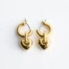 Heart-Pendant Hoop Earrings