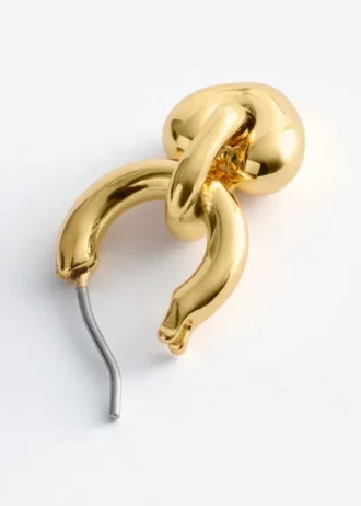 Heart-Pendant Hoop Earrings