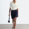 High-Waist Denim Shorts