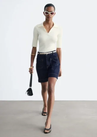 High-Waist Denim Shorts