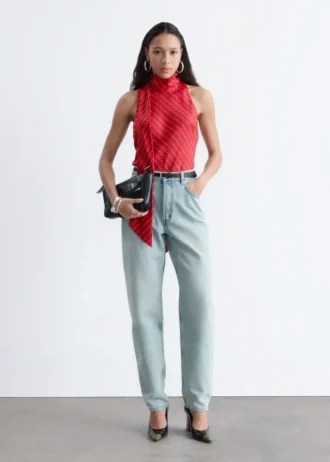 High-Waist Tapered Jeans