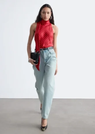 High-Waist Tapered Jeans