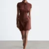 Jacquard Mini Shirt Dress
