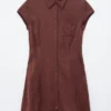 Jacquard Mini Shirt Dress