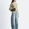 Keyhole-Front Rib-Knit Cardigan