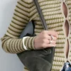 Keyhole-Front Rib-Knit Cardigan