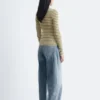 Keyhole-Front Rib-Knit Cardigan