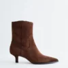 Kitten Heel Ankle Suede Boots