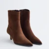 Kitten Heel Ankle Suede Boots