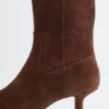 Kitten Heel Ankle Suede Boots