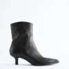 Kitten Heel Leather Ankle Boots