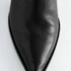 Kitten Heel Leather Ankle Boots