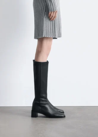Knee-High Nappa Sock Boots