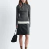 Knee-Length Leather Skirt