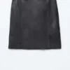 Knee-Length Leather Skirt