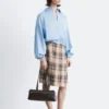 Knee-Length Tartan Wrap Skirt
