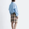Knee-Length Tartan Wrap Skirt