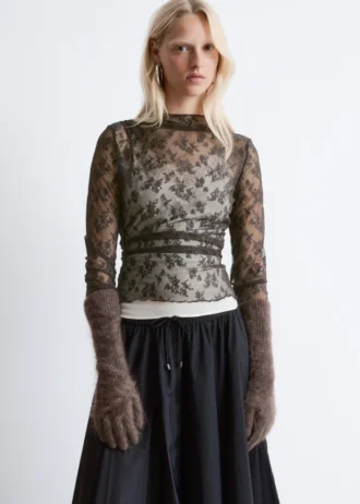 Knitted Brushed Cashmere Gloves