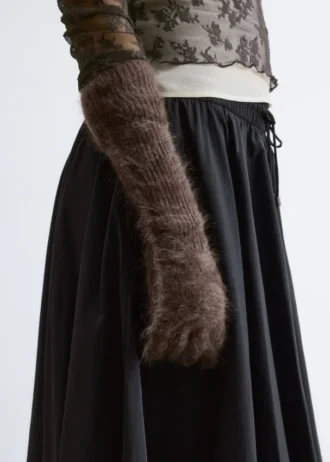 Knitted Brushed Cashmere Gloves