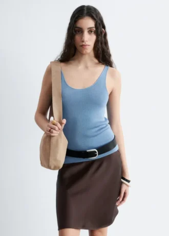 Knitted Scoop-Neck Tank Top