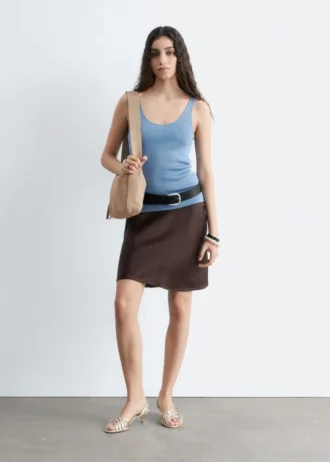 Knitted Scoop-Neck Tank Top