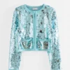 Knitted Sequin Embellished Jacket