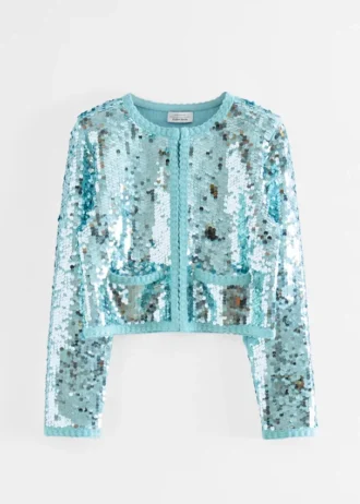 Knitted Sequin Embellished Jacket
