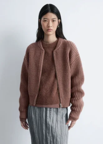Knitted Wool Bomber Jacket