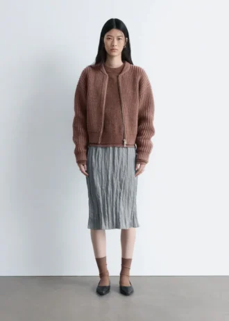 Knitted Wool Bomber Jacket