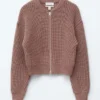 Knitted Wool Bomber Jacket
