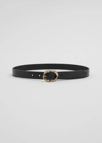 Knot-Buckle Leather Belt
