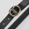 Knot-Buckle Leather Belt
