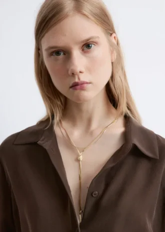 Knot-Detail Lariat Necklace